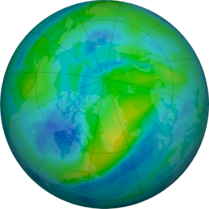 Arctic ozone map for 20 September 2020